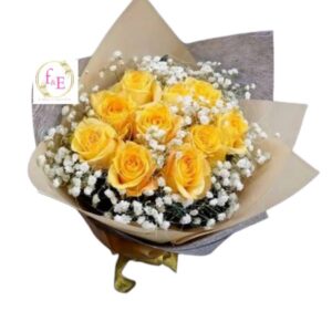 Amistad y Alegría:Rosas Amarillas y Gypso