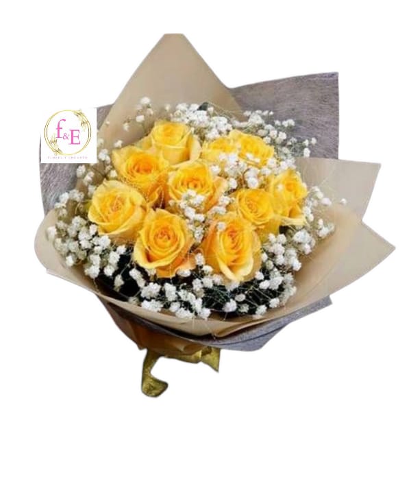 Amistad y Alegría:Rosas Amarillas y Gypso
