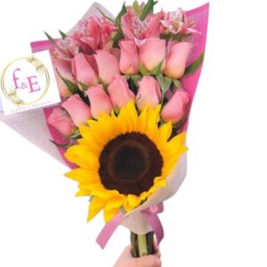 Un Sol entre Rosas Rosadas:Ramo Extendido