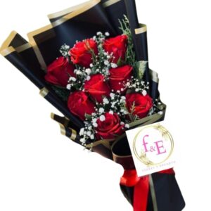 Ramo Línea de Amor en Rosas Rojas.