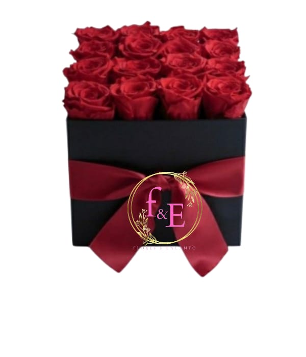 Box Cuadrado Rosas Rojas Deluxe.