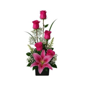 Dúo Floral en Fucsia.