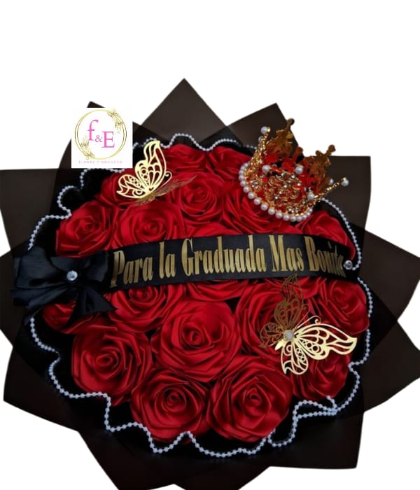Ramo de Graduación con Rosas Rojas Exclusivo.