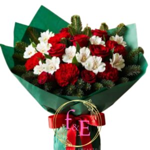 Ramo Festivo de 12 Rosas Rojas.