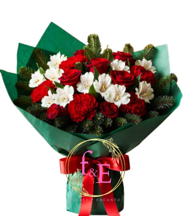 Ramo Festivo de 12 Rosas Rojas.