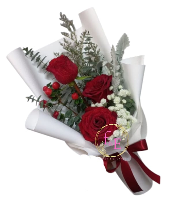 Mini Ramo Navideño de Rosas Rojas.