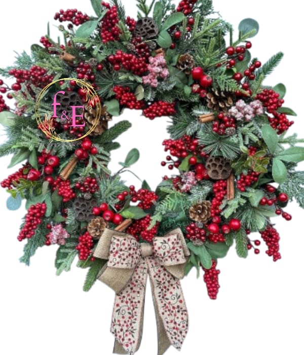 Corona Navideña Estilo Noel.