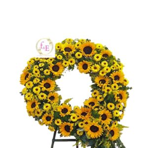 Corona Fúnebre de Girasoles .