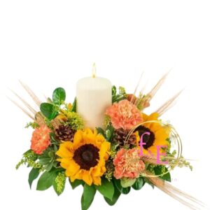 Centro de mesa: Calidez Navideña en Flor.