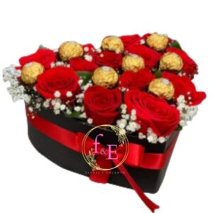 Corazón Dulce de Rosas y Bombones.