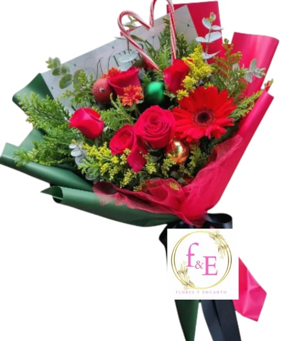 Ramo: Rojo y Brillo Navideño.