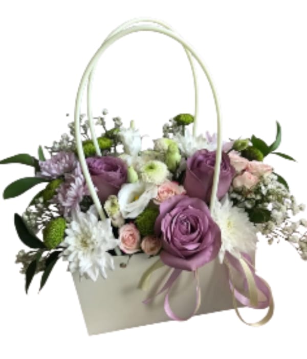 Cartera Floral Suaves Matices en Lila.