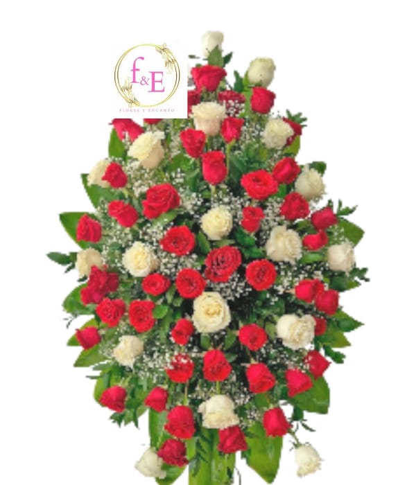 Óvalo de Rosas dos tonos,amor y Recuerdo.