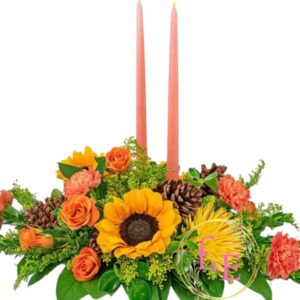 Centro de Mesa Navideño Brillo Dorado.