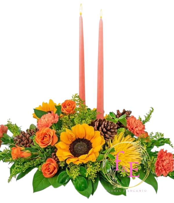 Centro de Mesa Navideño Brillo Dorado.