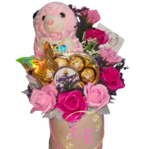 Arreglo en box Set Amor en Rosa.