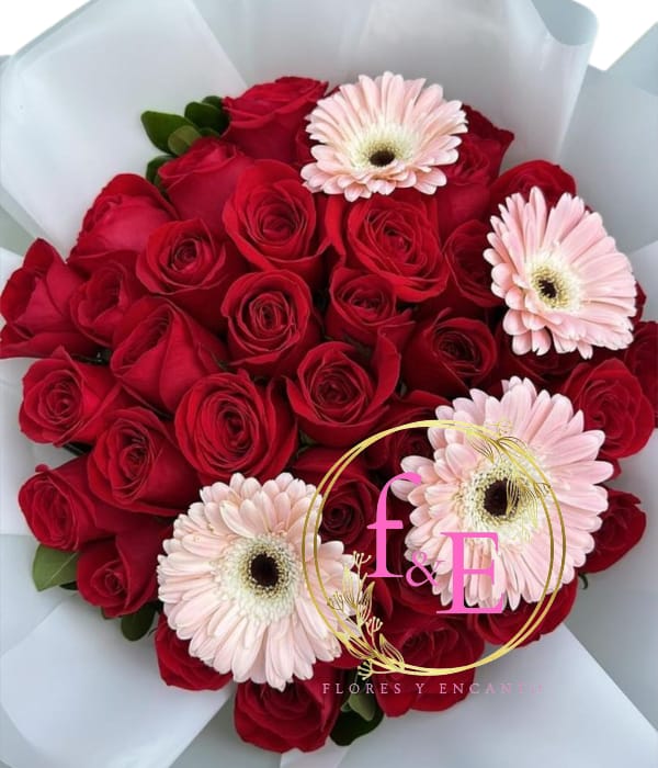 Ramo de Rosas y Gerberas en Armonía.