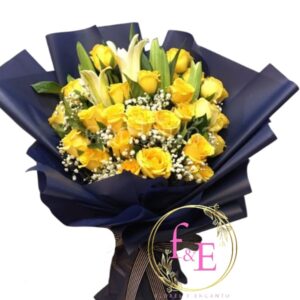 Ramo Resplandor de Lirios y Rosas.