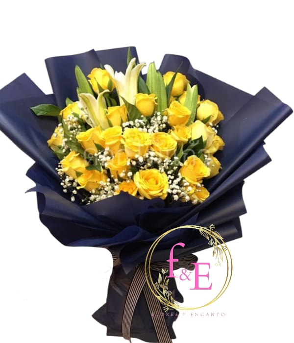 Ramo Resplandor de Lirios y Rosas.