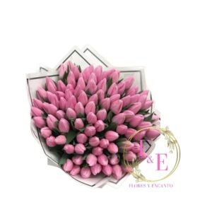 Ramo Exclusivo de 50 Tulipanes Rosados.